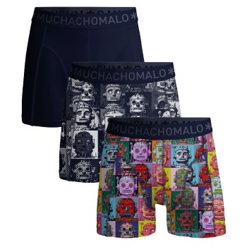 Muchachomalo 3P Cotton Stretch Robotheads Boxer Sort mønstret bomuld Small Herre