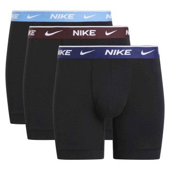 Nike 6P Everyday Essentials Cotton Stretch Boxer Sort/brun bomuld Large Herre
