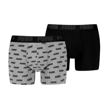Puma 2P Everyday Aop Boxer Grå/Sort bomuld Small Herre