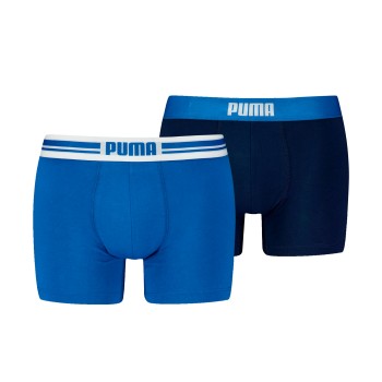 Puma 2P Everyday Placed Logo Boxer Marine/Blå bomuld Large Herre