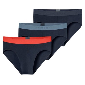 Schiesser 3P 95-5 Multipacks Rio-Slip Sort/Rød bomuld 3XL Herre