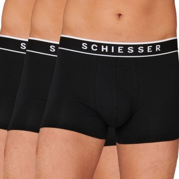 Schiesser 3P 95-5 Organic Cotton Rio Boxer Sort bomuld Large Herre
