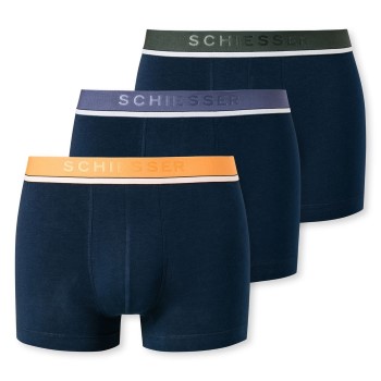 Schiesser 3P 95-5 Organic Cotton Rio Boxer Marineblå bomuld Medium Herre