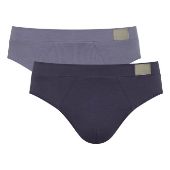 Sloggi 2P For Men GO Natural Brief Blå/Grå bomuld Small Herre