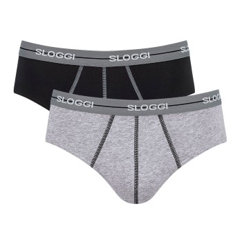 Sloggi 2P For Men Start Midi Grå bomuld Large Herre