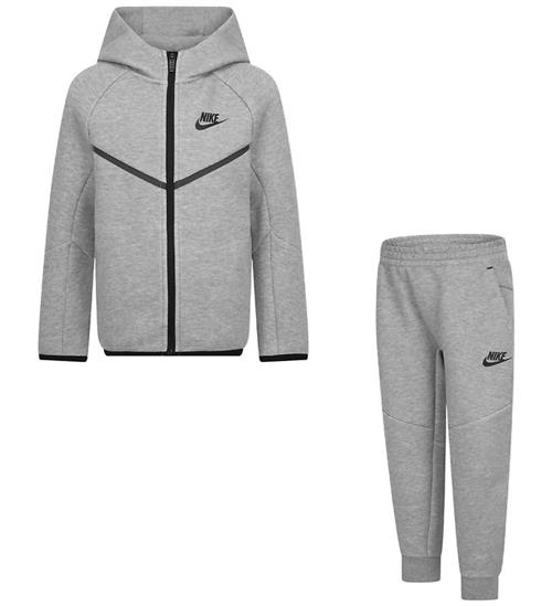 Nike Sæt - Cardigan/Bukser - Gråmeleret m. Sort