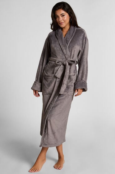 Hunkemöller Badekåbe i blød fleece Grå