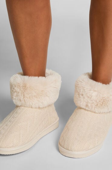 Hunkemöller Hjemmesko Knit Boot hvid