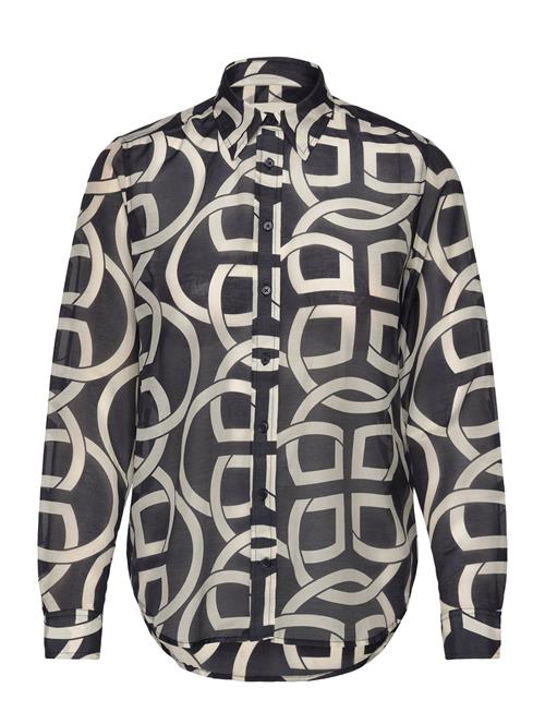Reg Monogram Print Ctn Silk Shirt GANT Black