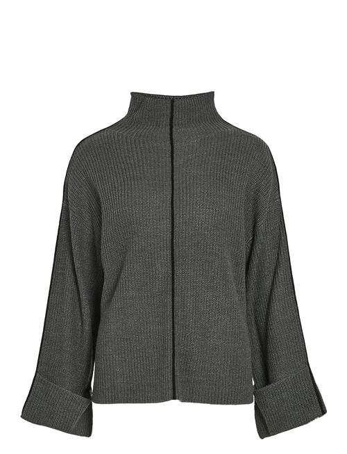 Vivigga L/S Contrast Knit Pullover/Ka Vila Grey
