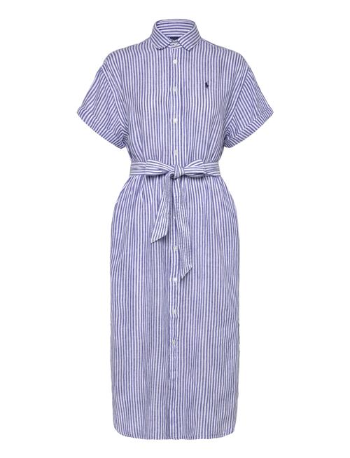 Striped Linen Short-Sleeve Shirtdress Polo Ralph Lauren Blue