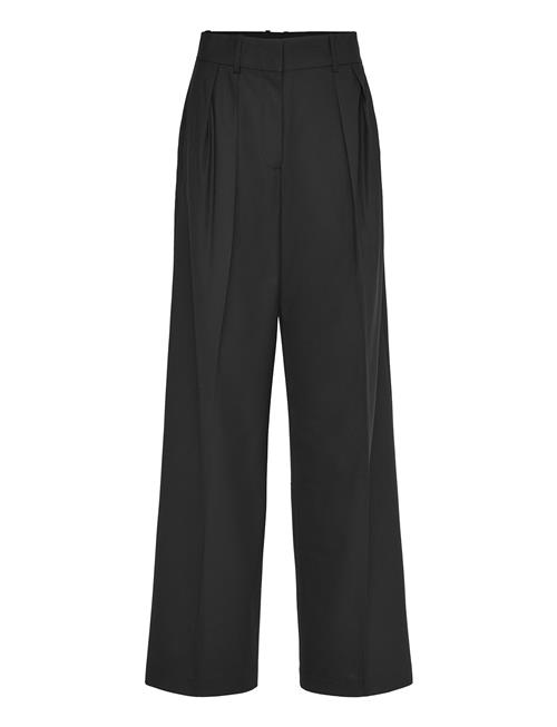 Wide Leg Wool-Blend Suit Trousers Mango Black