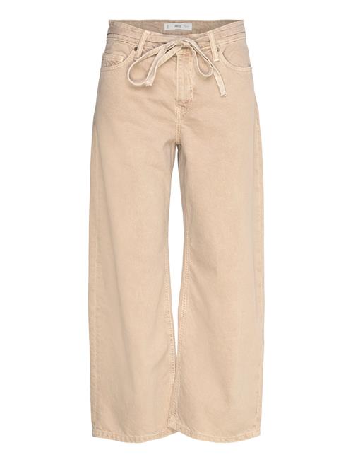 Balloon Jeans With Belt Mango Beige