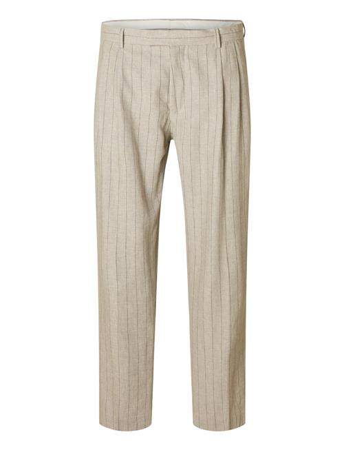 Slhrelaxed-Malik Sun Pinstriped Trs Selected Beige