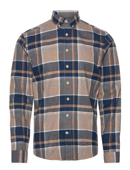 Checked Twisted Yarn Lt Brushed Shirt Lindbergh Patterned