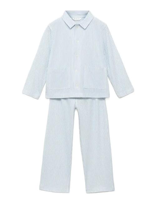 Striped Cotton Long Pyjama Mango Blue