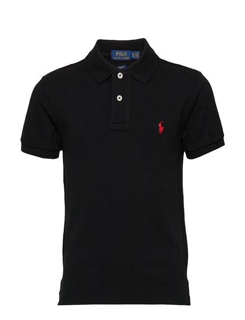 Slim Fit Cotton Mesh Polo Shirt Ralph Lauren Kids Black