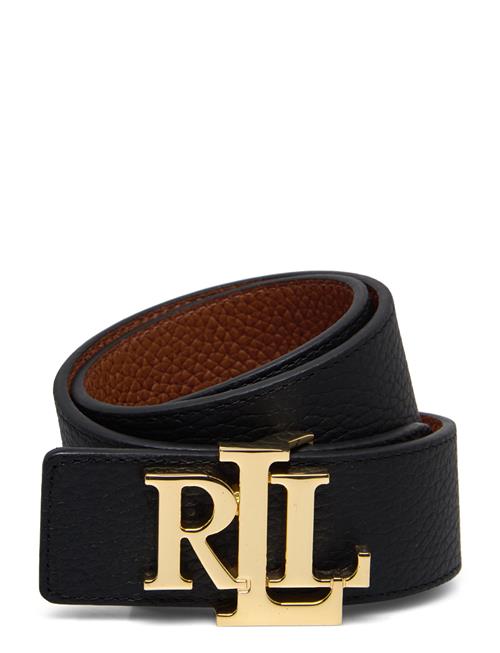 Reversible Pebbled Leather Wide Belt Lauren Ralph Lauren Black