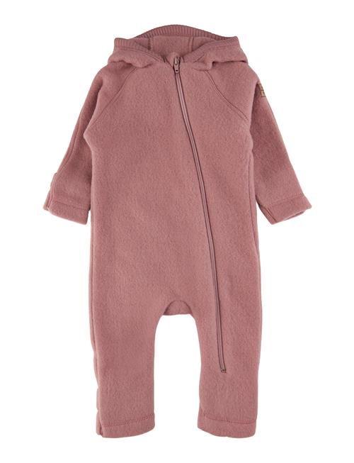 Wool Baby Suit W Ears Mikk-line Pink
