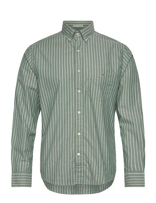 Reg Brushed Twill Stripe Shirt GANT Green