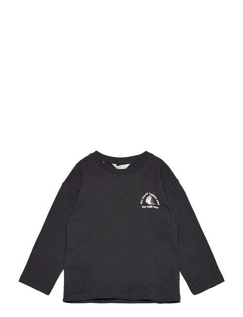 Printed Cotton-Blend T-Shirt Mango Black