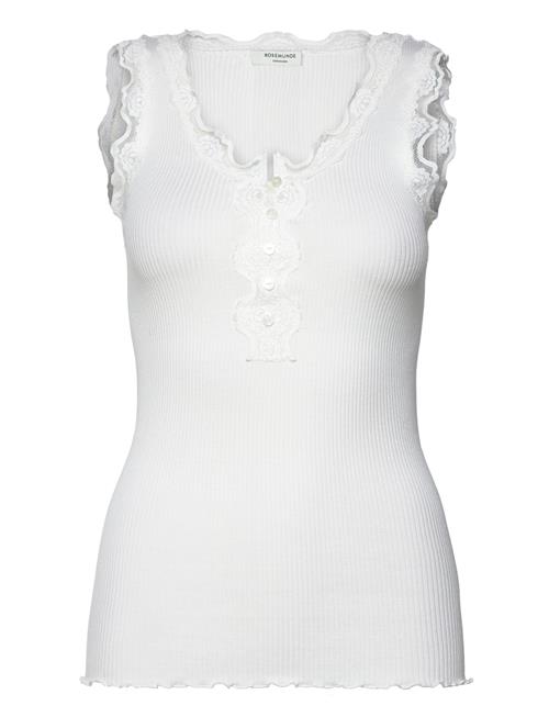 Rwbeatha Sl U- Neck Lace Button Top Rosemunde White