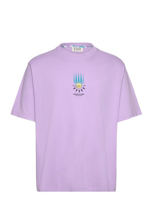 Loose Fit Front Chest Artwork T-Shirt Scotch & Soda Purple