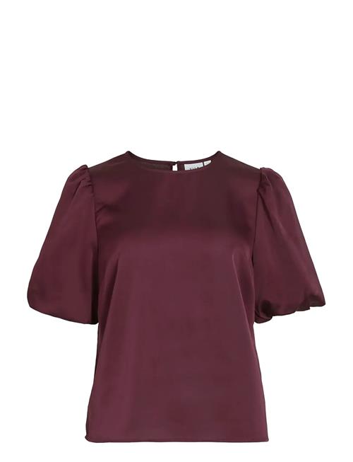 Viellette 2/4 Satin Puff Top - Noos Vila Burgundy