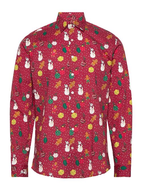 Aop Christmas Shirt L/S Lindbergh Red