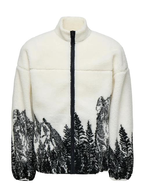 Onsjames Life Ovz Ls Fleece Aop Sweat ONLY & SONS White