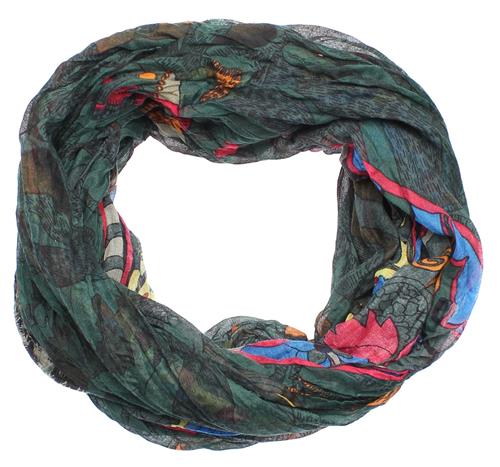 MYMO Rørformet tørklæde  grøn / blandingsfarvet