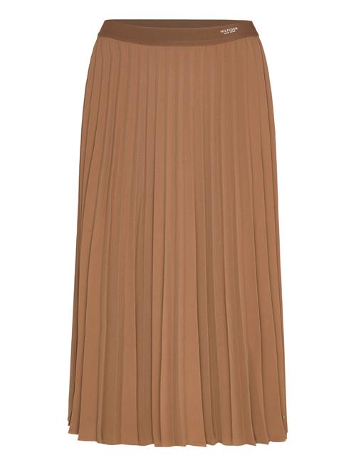 Fluid Pleated Pull On Midi Skirt Tommy Hilfiger Brown