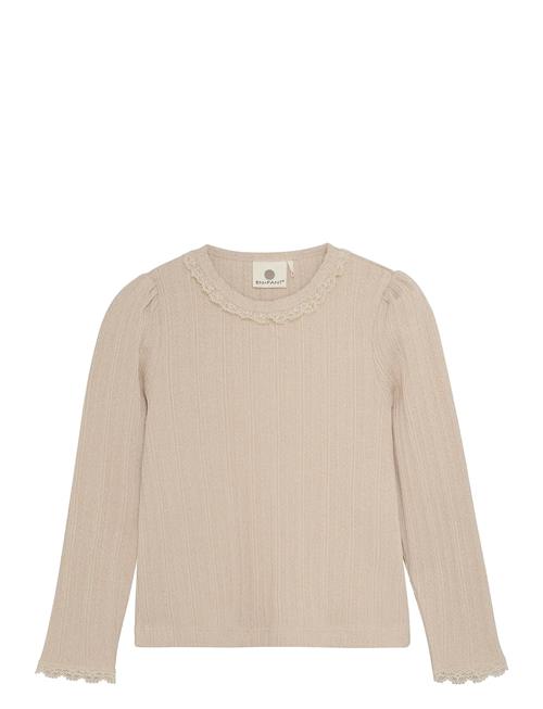 T-Shirt Ls Pointelle En Fant Beige