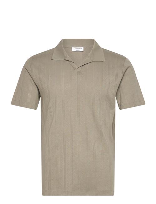 Jacquard V-Neck Polo S/S Lindbergh Khaki
