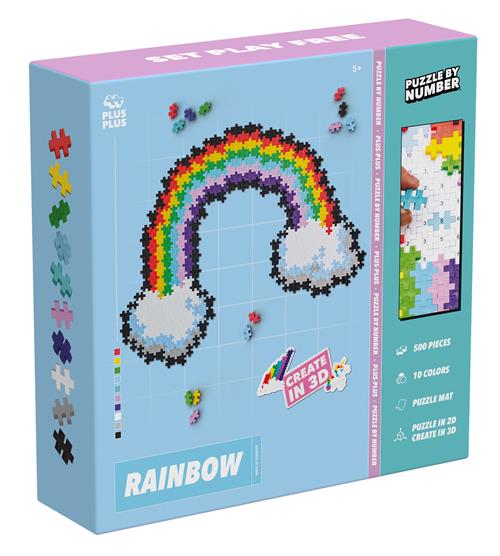 Plus-Plus Puzzle By Number Rainbow & Unicorn Byggesæt One Size  Hvid  One Size  unisex
