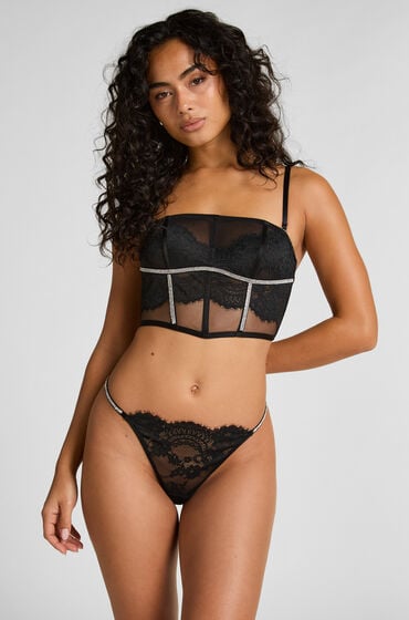 Hunkemöller Odette g-streng med høj benudskæring Sort