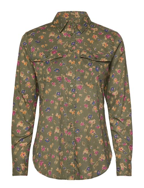 Classic Fit Floral Cotton Voile Shirt Lauren Ralph Lauren Green