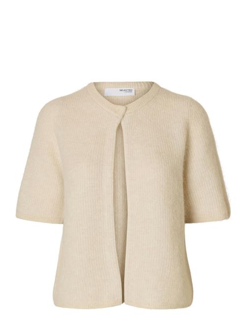 Slfsia Ras 2/4 Rib Knit Cardigan Noos Selected Cream