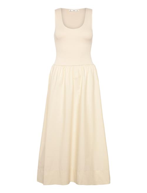 Flared Dress In Combined Fabric Mango Cream