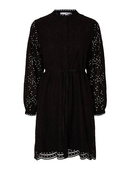 Slftatiana Ls Short Embr Dress Noos Selected Black