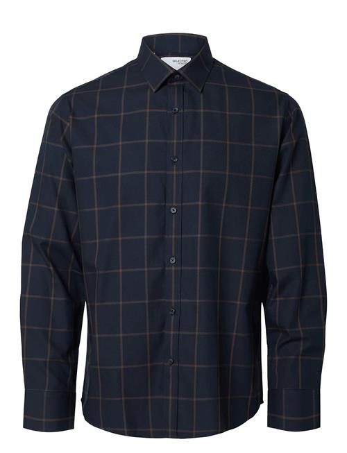 Slhreg-Harry Mix Shirt Ls Selected Navy