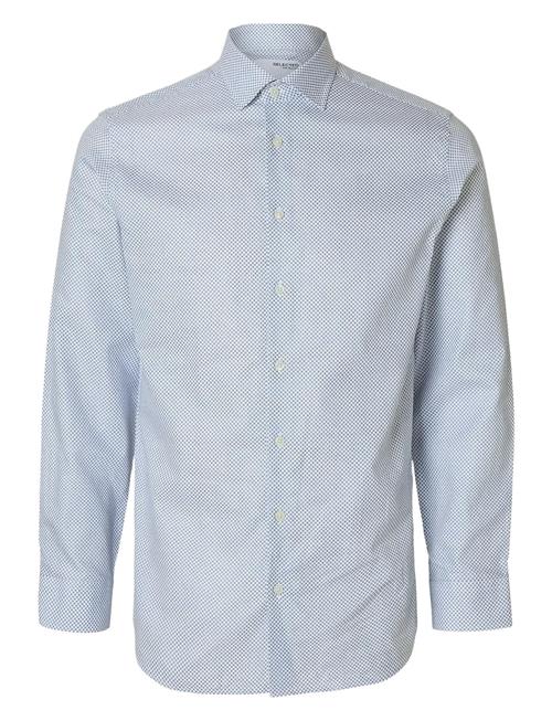 Slhslim-Ethan Shirt Ls Aop Spread Noos Selected Blue