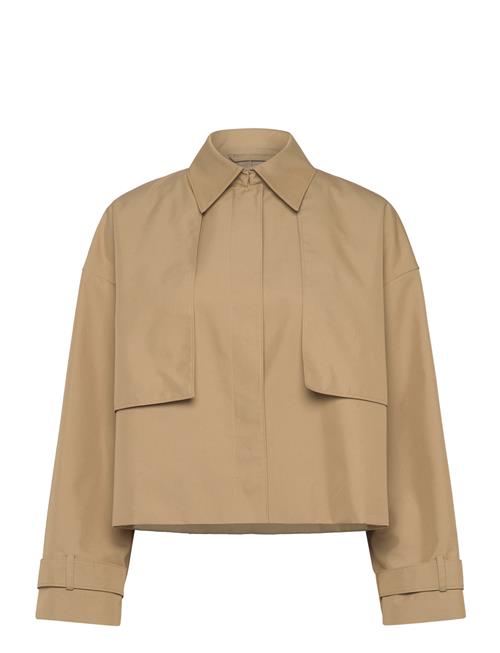 Cotton Twill Trench Jacket Calvin Klein Beige