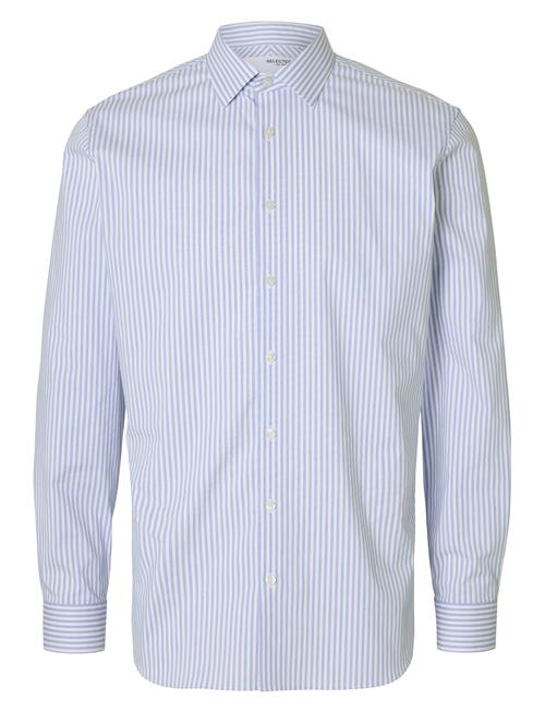 Slhslim-Performance Shirt Ls Noos Selected Blue