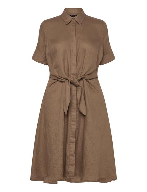 Tie-Front Linen Shirtdress Lauren Ralph Lauren Brown