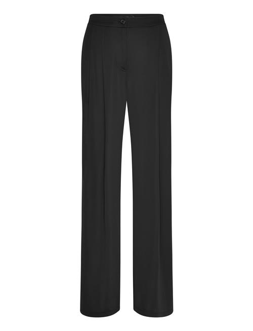 Pleated Stretch Jersey Wide-Leg Pant Lauren Ralph Lauren Black