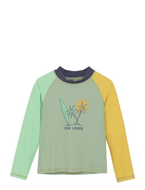 T-Shirt L/S W. Chest Print Color Kids Green