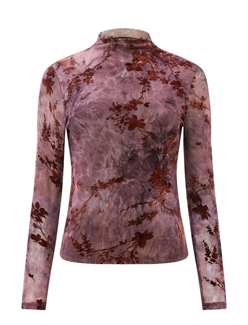Kenny Mesh Velvet Burnout Top French Connection Burgundy