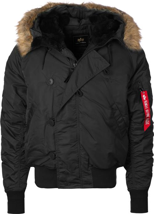 ALPHA INDUSTRIES Vinterjakke 'N2B'  rød / sort / hvid