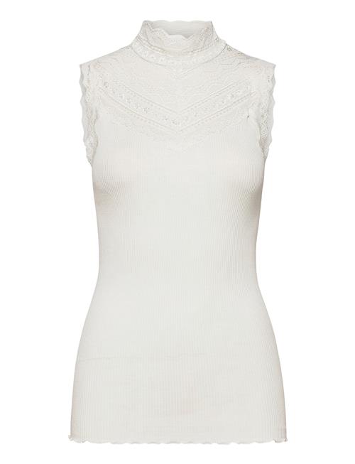 Rwbenita Silk Sl Turtleneck Lace To Rosemunde White